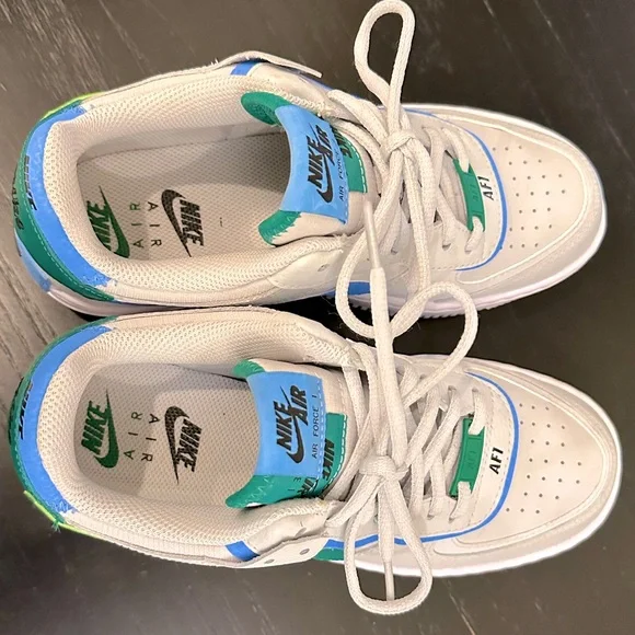 RARE Nike Air Force 1 Green Blue size 7 - Picture 10 of 11